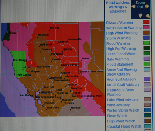 Nugget #128 A Blizzard warning computer screen