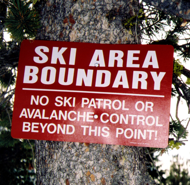 Nugget #48 C Ski Area Boundary sign avalanche control ID